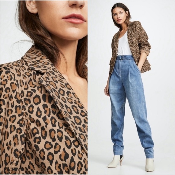 Nili Lotan Addison Blazer Zebra Print Brown Size 10 - Picture 3 of 16